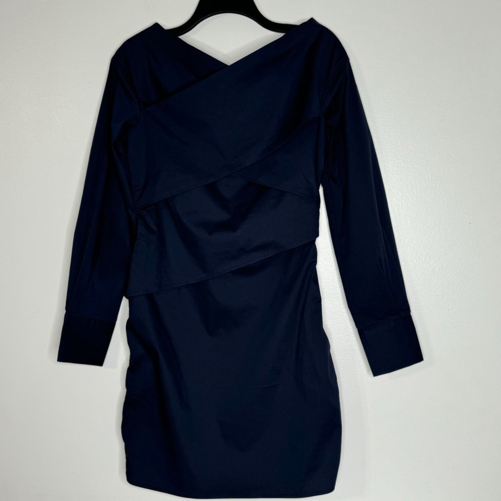 Fate by Lfd Navy Off the Shoulder Ruched Side Dress